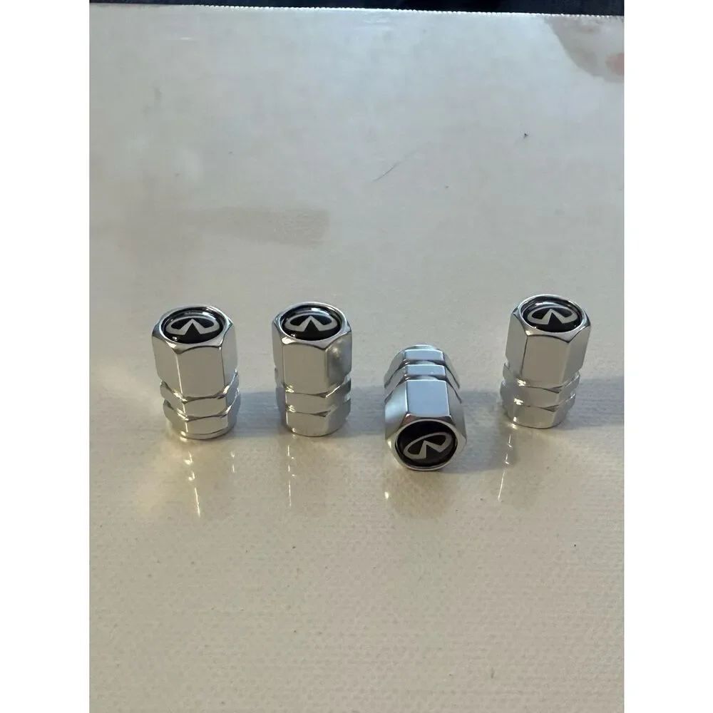 Infinity Valve Stem Caps in Silver Set of 4 NWT